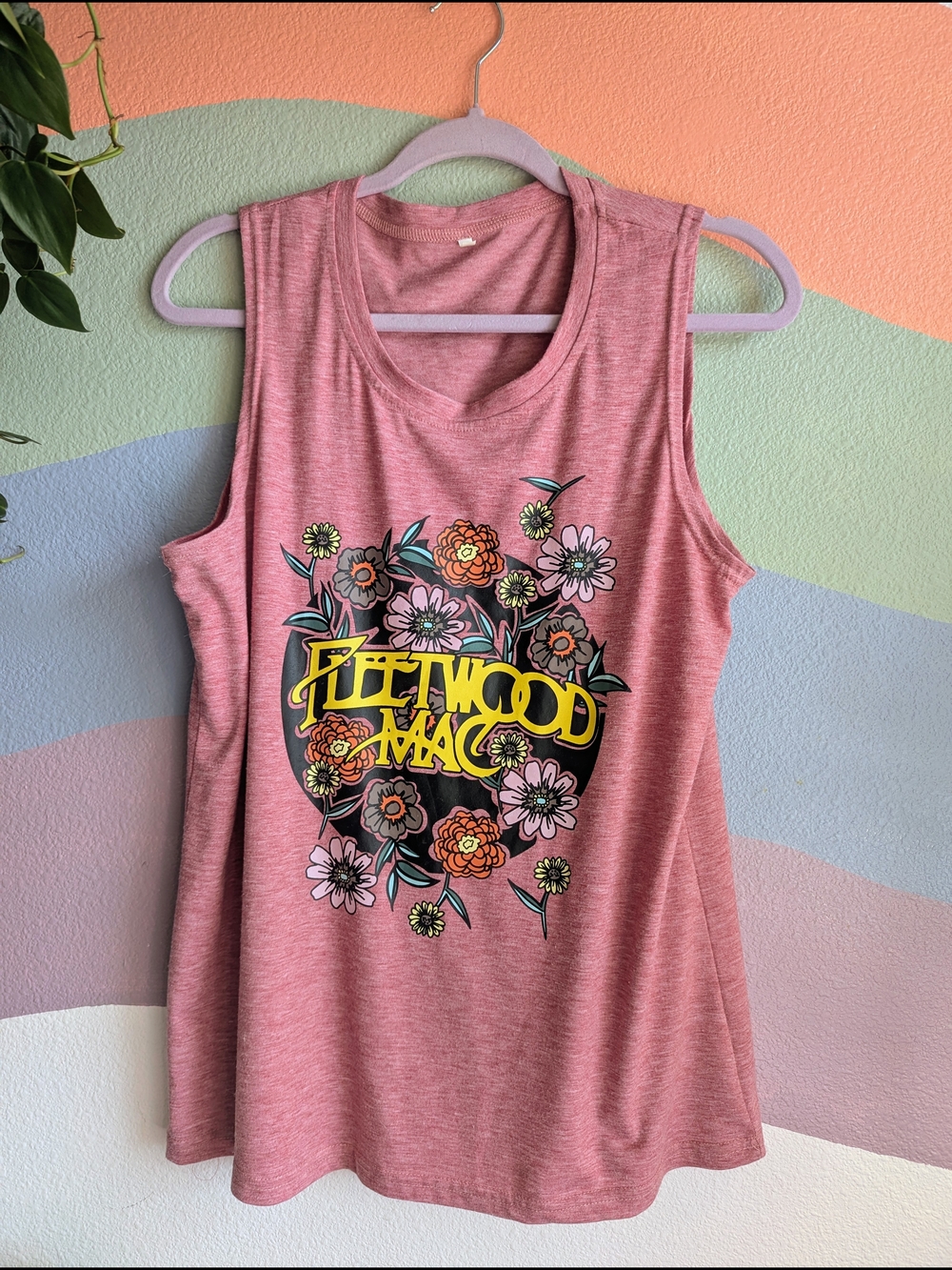 Pink Fleetwood Mac Graphic Muscle Tank
